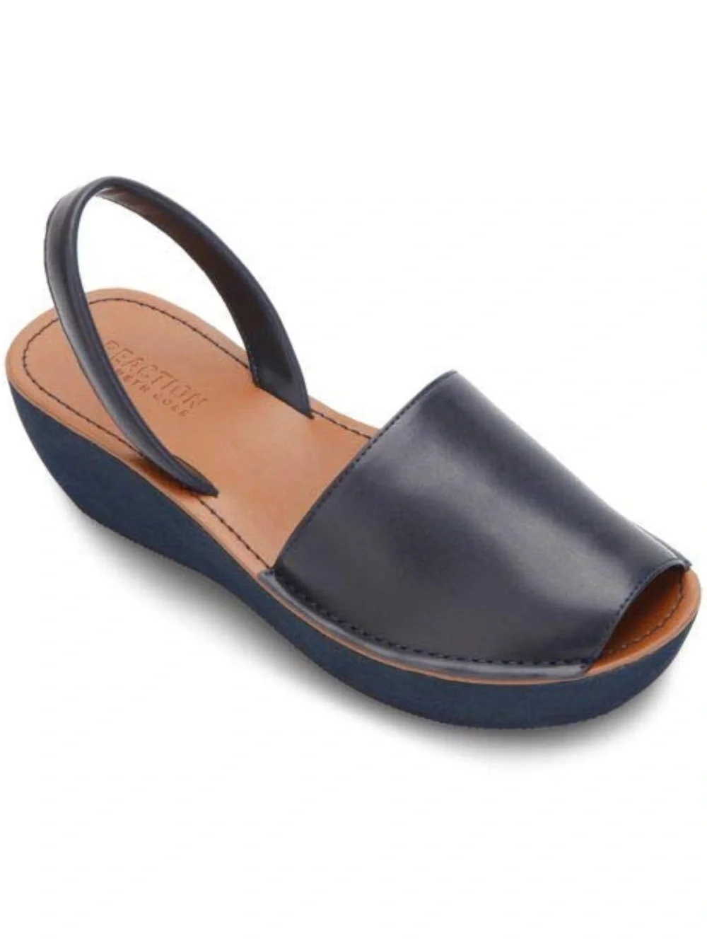 💚Kenneth Cole Navy Leather Slingback Wedge